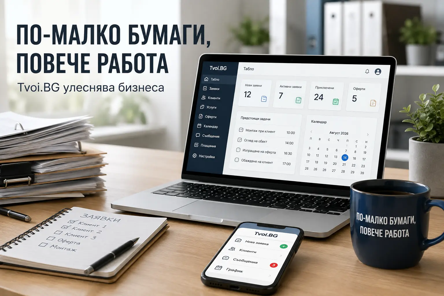 По-малко бумаги, повече работа: как Tvoi.BG улеснява бизнеса